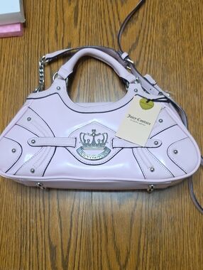 BNWT-Juicy Couture Light Pink Patent Her Majesty Satchel with Crown Emblem